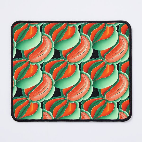 Item preview, Bright abstract exotic fruits, flowers and leaves, tropical design in orange-green tones designed and sold by NadiiaSemyroz.