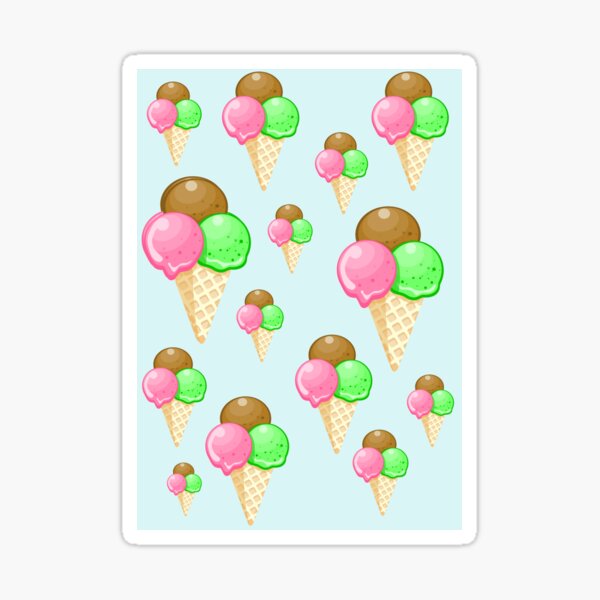 Ice cream sticker pack, aesthetic sticker bundle, print cut - So