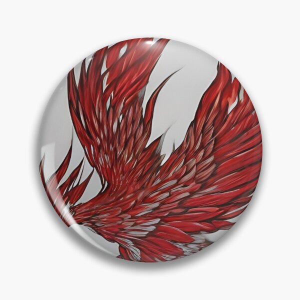 Item preview,  white and red phoenix flying, japanese ink artstyle designed and sold by DrawItOnce.