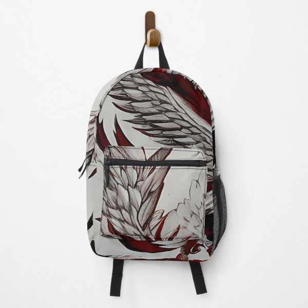 Item preview,  white and red phoenix flying, japanese ink artstyle designed and sold by DrawItOnce.