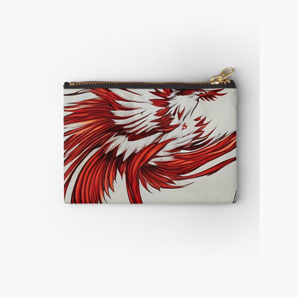 Item preview,  white and red phoenix flying, japanese ink artstyle designed and sold by DrawItOnce.