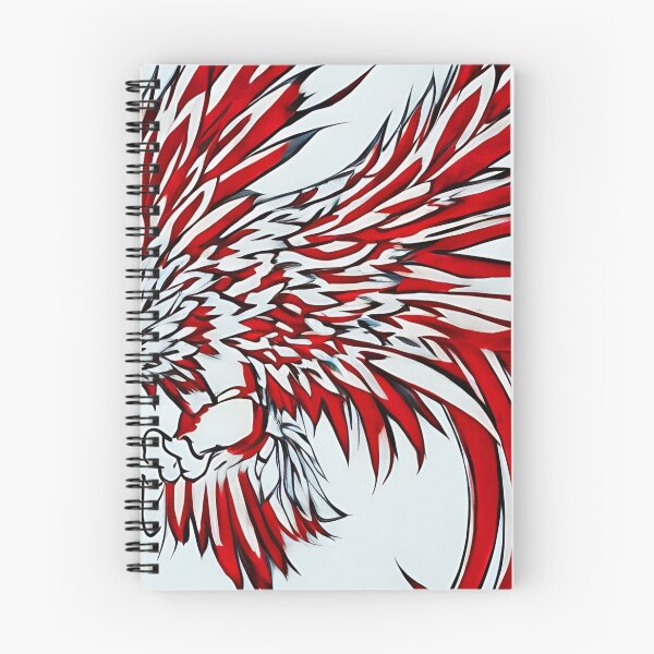 Item preview,  white and red phoenix flying, japanese ink artstyle designed and sold by DrawItOnce.