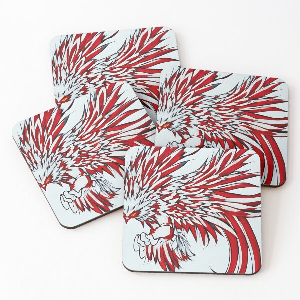Item preview,  white and red phoenix flying, japanese ink artstyle designed and sold by DrawItOnce.