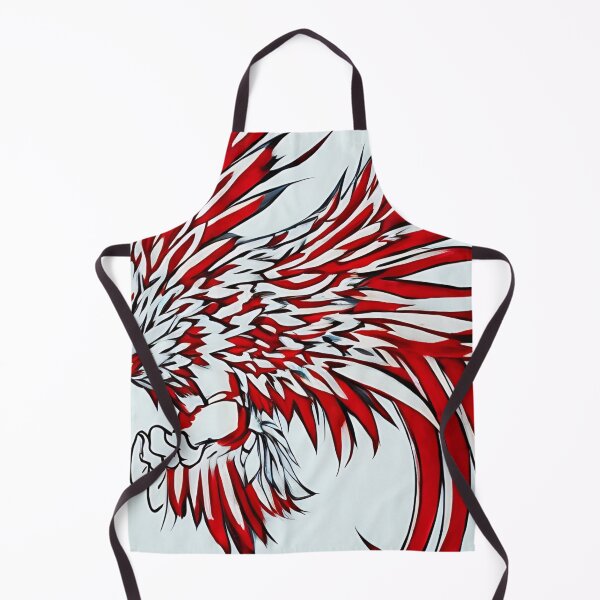 Item preview, white and red phoenix flying, japanese ink artstyle designed and sold by DrawItOnce.