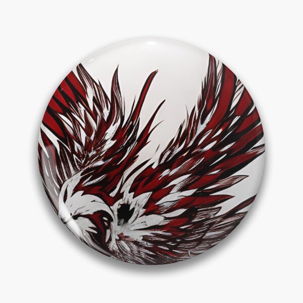 Item preview,  white and red phoenix flying, japanese ink artstyle designed and sold by DrawItOnce.