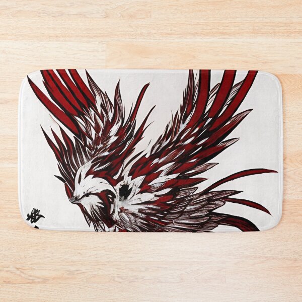 Item preview,  white and red phoenix flying, japanese ink artstyle designed and sold by DrawItOnce.