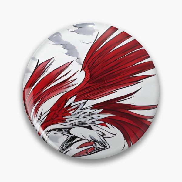 Item preview,  white and red phoenix flying, japanese ink artstyle designed and sold by DrawItOnce.