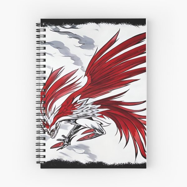 Item preview,  white and red phoenix flying, japanese ink artstyle designed and sold by DrawItOnce.