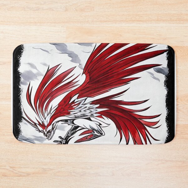 Item preview,  white and red phoenix flying, japanese ink artstyle designed and sold by DrawItOnce.