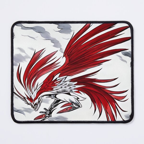 Item preview,  white and red phoenix flying, japanese ink artstyle designed and sold by DrawItOnce.