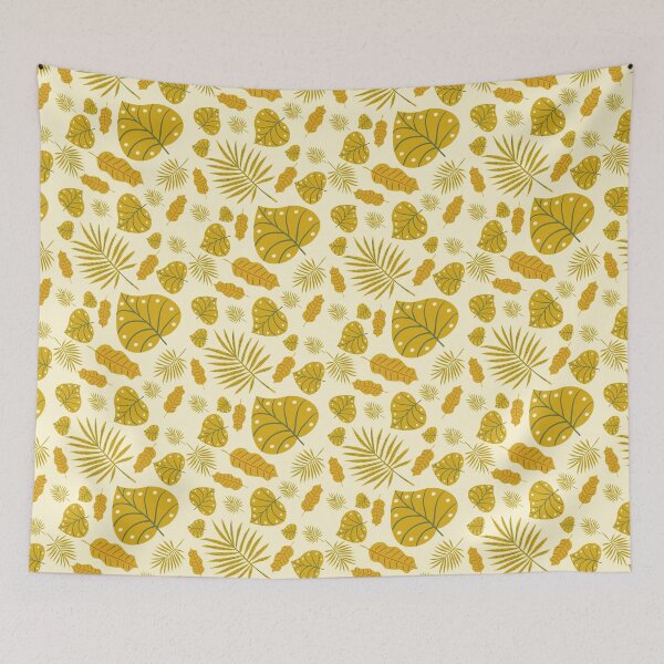 Item preview, orange tropical leaves aesthetic print designed and sold by shivanigautam.