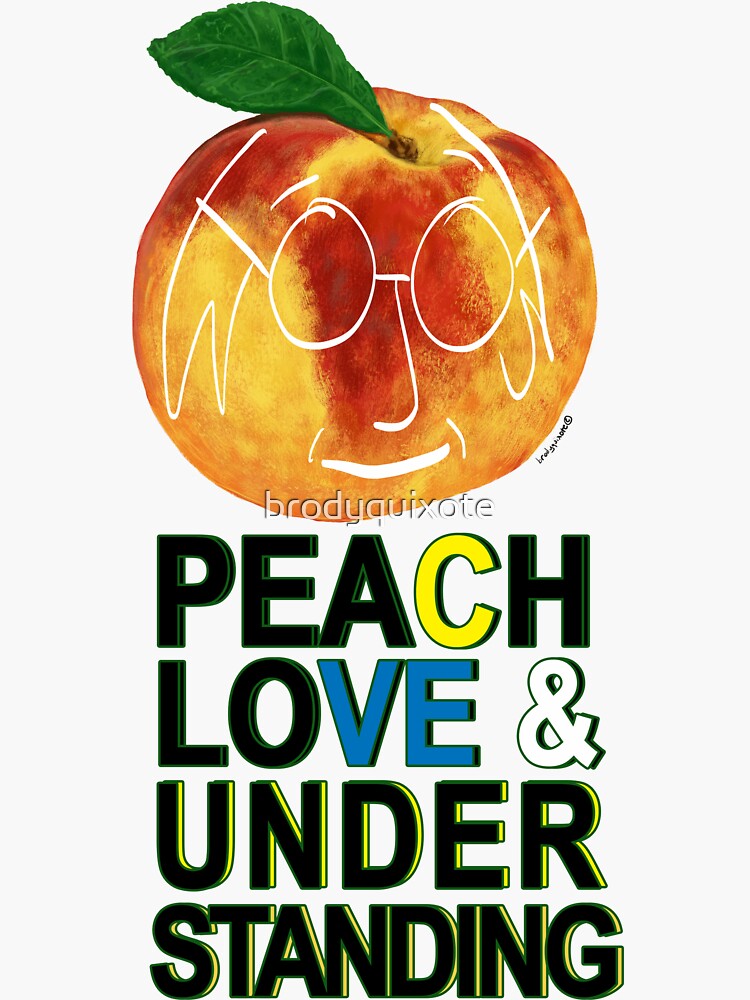 "Peach Love And Understanding" Sticker for Sale by brodyquixote Redbubble