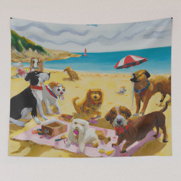 Item preview, Picnic para perros en la playa designed and sold by AnimalVibes.
