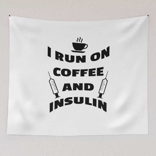 Artikelvorschau, ICH LAUFE MIT KAFFEE UND INSULIN entworfen und verkauft von KatisDesign.