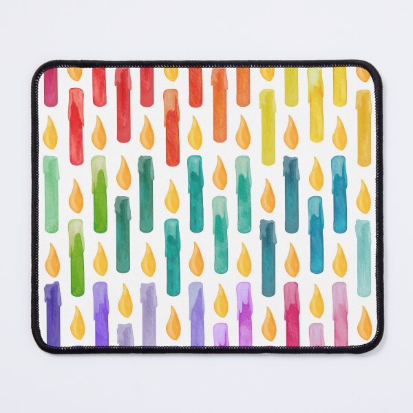 Item preview, Happy Birthday Rainbow Watercolor Candles designed and sold by SamAnnDesigns.