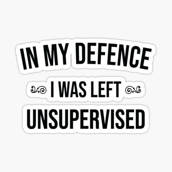 In My Defence I Was Left Unsupervised Top Selling Sticker For Sale By Vushia Redbubble 2314