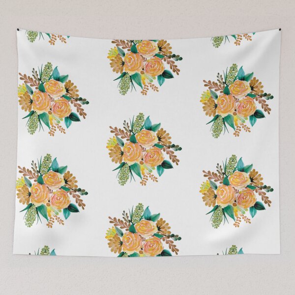 Item preview, Orange Watercolor Bouquet of Flowers  designed and sold by Pavnud.