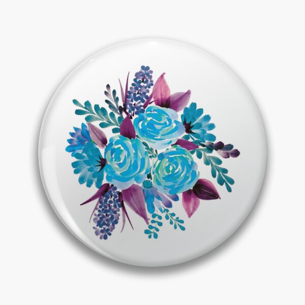 Item preview, Turquoise Watercolor Bouquet of Flowers  designed and sold by Pavnud.