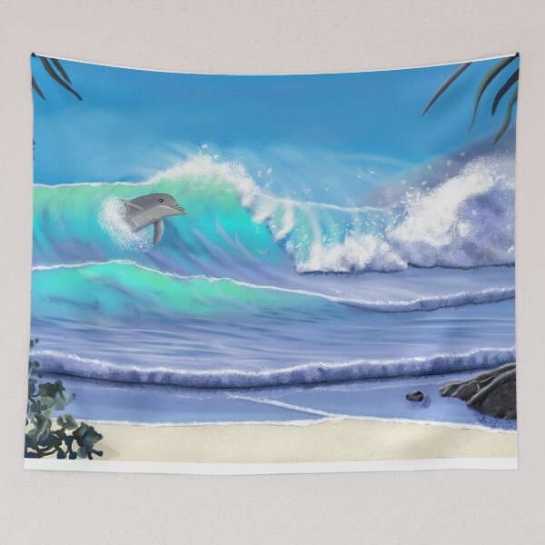 Item preview, Stunning ocean scene with dolphin designed and sold by JuliaKHarwood.