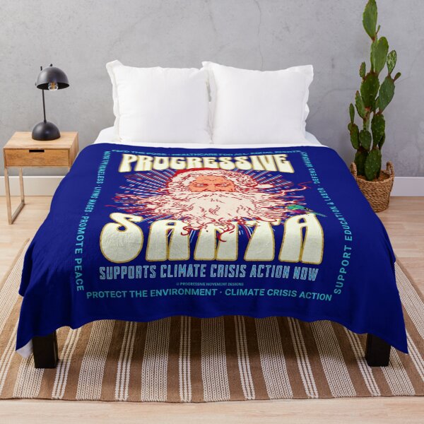 Item preview, PMD00094 Progressive Movement Designs  vintage Santa supports climate crisis action now bird Christmas not ugly sweater for progressives designed and sold by ProgressiveLeft.