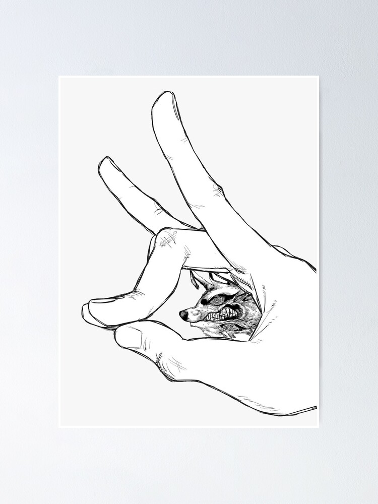 "Chainsaw Man Kon Hand Sign" Poster for Sale by ItsChris Redbubble