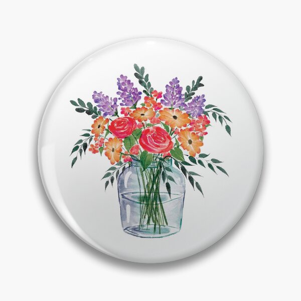 Item preview, Watercolor Bouquet Flowers, Mason Jar designed and sold by Pavnud.