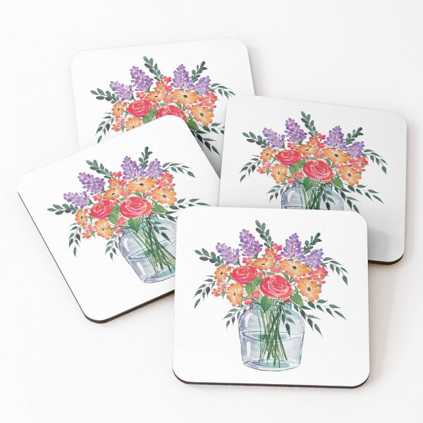 Item preview, Watercolor Bouquet Flowers, Mason Jar designed and sold by Pavnud.