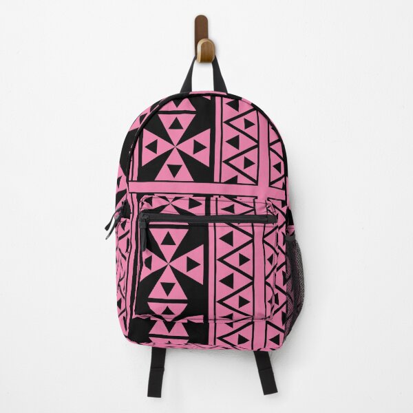 Item preview, Tribal Geometric Pink triangles on black designed and sold by Lina Abu Rezeq.