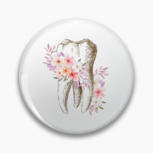 Item preview, Tooth with Pink and Purple Flowers - Dental designed and sold by guaka-molly.
