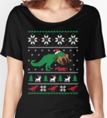 Dinosaur Ugly Christmas Sweater - Funny Christmas Gift Women's Relaxed Fit T-Shirt