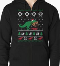 Dinosaurier hässliche Weihnachtsstrickjacke - lustiges Weihnachtsgeschenk Kapuzenjacke