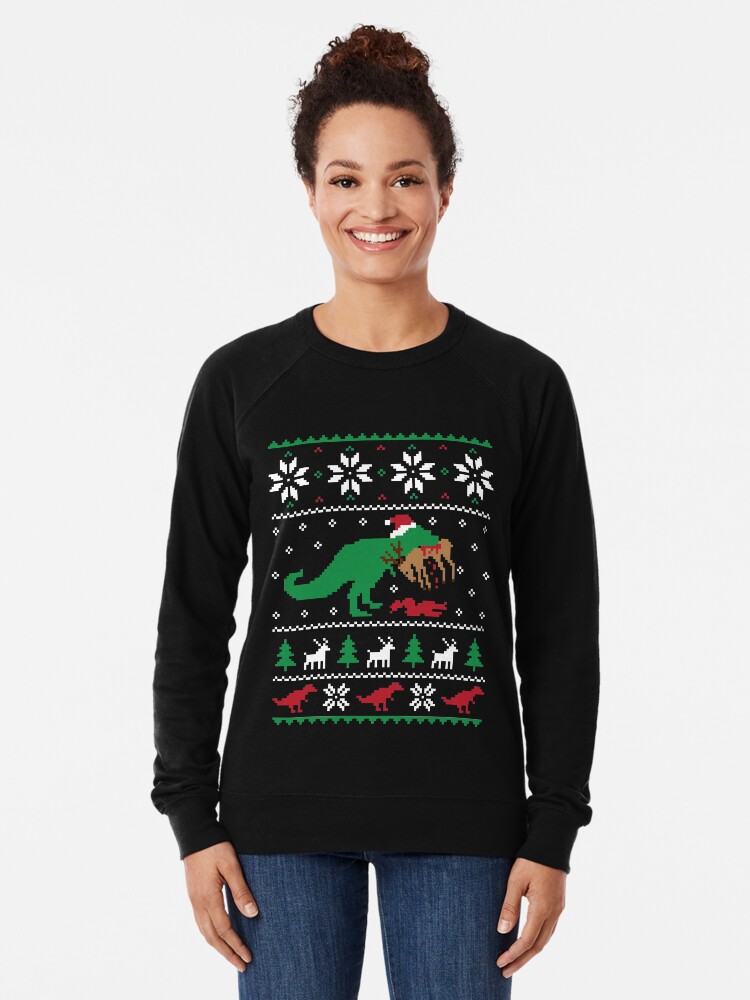 Pull De Noël Drôle Homme - T-Rex Avec Bonnet Et Lasers, Impression 3D Intégrale, Style Rétro-futuriste, Pour Fêtes Et Concours
