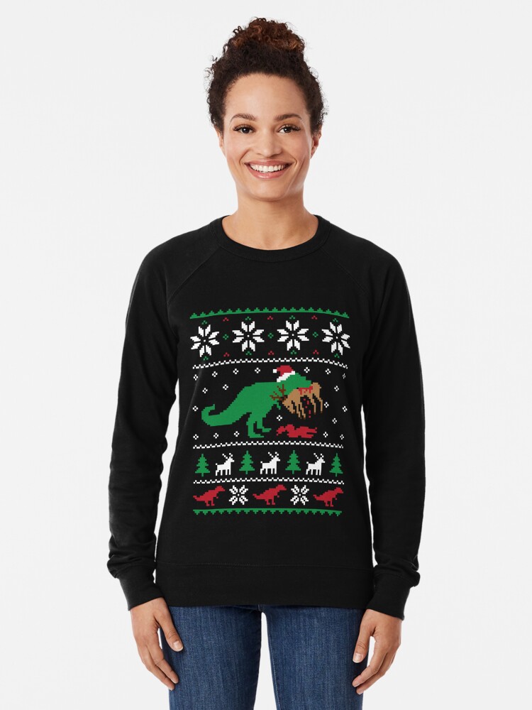 Santa Claws Dinosaur Ugly Christmas Sweater T Shirt Hoodie Long Sleeve Christmas Xmas Gifts