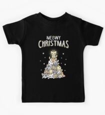 Meowy Christmas Kids Tee