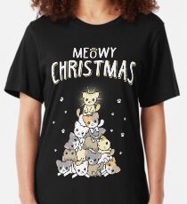 Meowy Christmas Slim Fit T-Shirt
