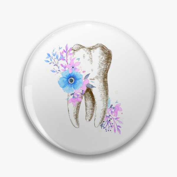 Item preview, Tooth with Blue and Purple Flowers - Dental designed and sold by guaka-molly.