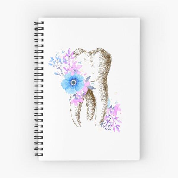 Item preview, Tooth with Blue and Purple Flowers - Dental designed and sold by guaka-molly.
