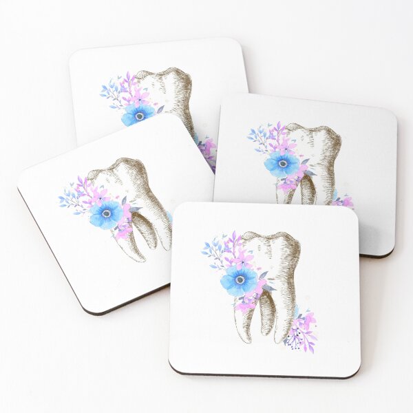 Item preview, Tooth with Blue and Purple Flowers - Dental designed and sold by guaka-molly.