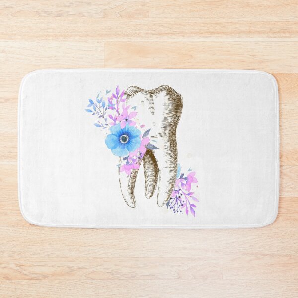 Item preview, Tooth with Blue and Purple Flowers - Dental designed and sold by guaka-molly.