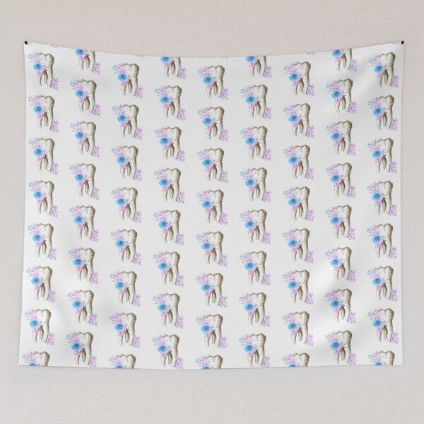 Item preview, Tooth with Blue and Purple Flowers - Dental designed and sold by guaka-molly.