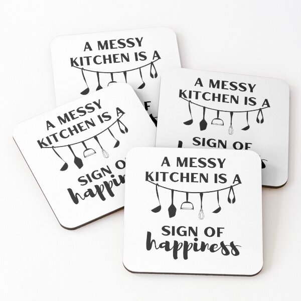 Item preview, Funny Cooking Quote A Messy Kitchen Is A Sign Of Happiness Chef Sarcasm designed and sold by Mehdi Art.