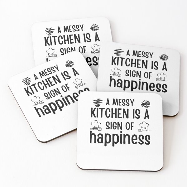 Item preview, Funny Cooking Quote A Messy Kitchen Is A Sign Of Happiness Chef Sarcasm designed and sold by Mehdi Art.