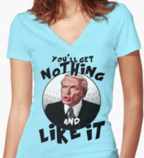 Camiseta entallada de cuello en V No obtendrás nada y te gustará