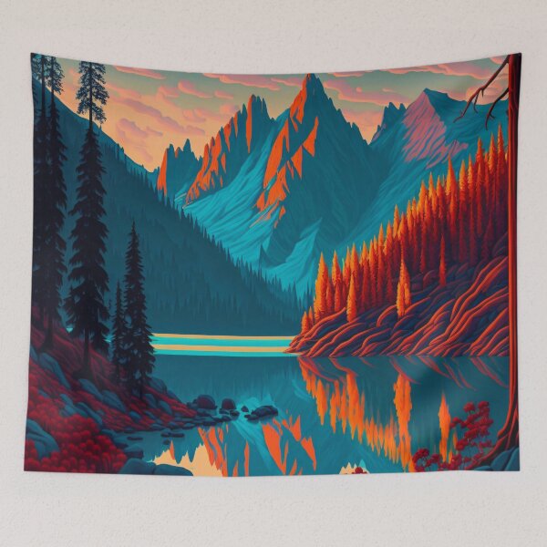 Item preview, A beautiful mountain lake artwork designed and sold by ArtistMark00.