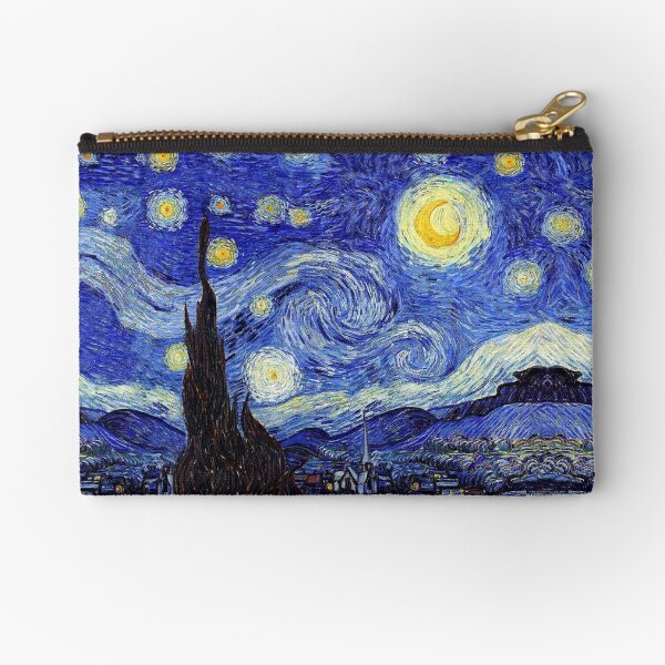 A Starry Night Van Gogh Mountain Inspiration Zipper Pouch