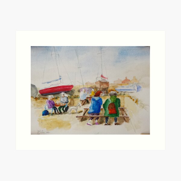 At the boathouse cafe Art Print
