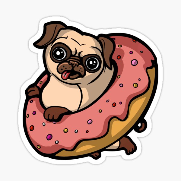 Vista previa del artículo con la obra «Amante de las rosquillas de perro Pug», diseñado y vendido por Nikolay Lachezarov Todorov.