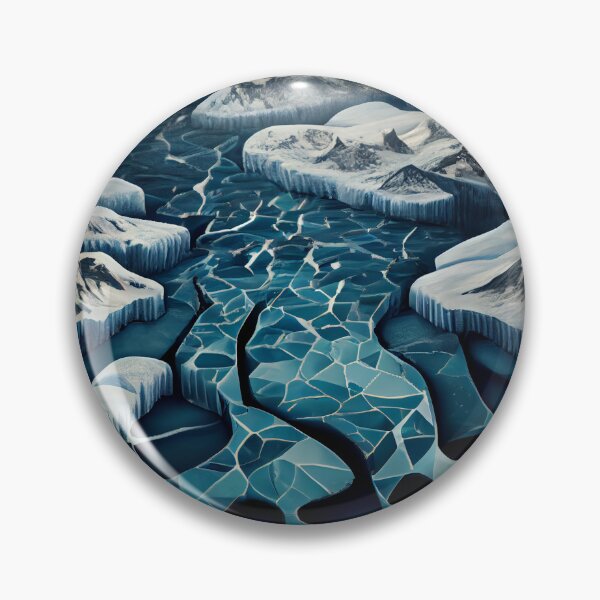 Item preview, Abstract Winter Snow and Ice Landscape Digital Painting designed and sold by CodeAndColors.