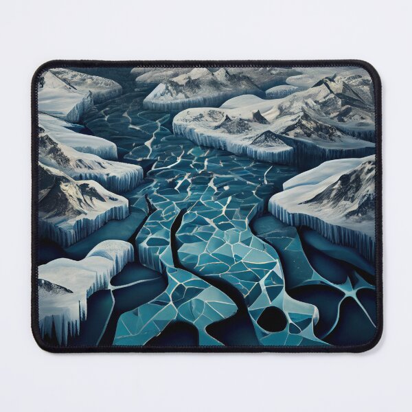 Item preview, Abstract Winter Snow and Ice Landscape Digital Painting designed and sold by CodeAndColors.