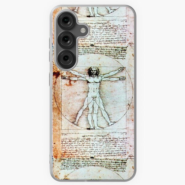 Item preview, VITRUVIAN MAN Leonardo Da Vinci Handwriting Antique Parchment designed and sold by BulganLumini.